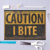 LET OP - I BITE metalen gevarenwaarschuwingsbord B Tissuepapier (Craft)