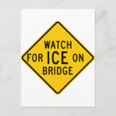Let op ijs op Bridge Highway Sign Briefkaart (Voorkant)