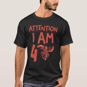 Let op: ik ben 4 4e geboortedag t-shirt