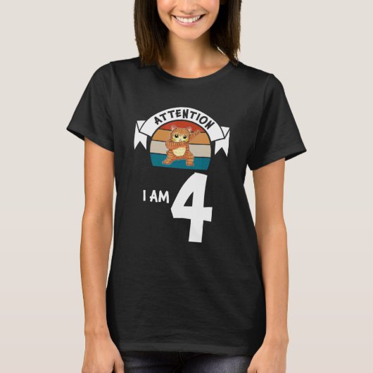 Let op: Ik ben 4e kat op de geboorte. T-shirt (Voorkant)
