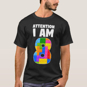 Let op Ik ben 8 8e Jaar Verjaardag T-shirt