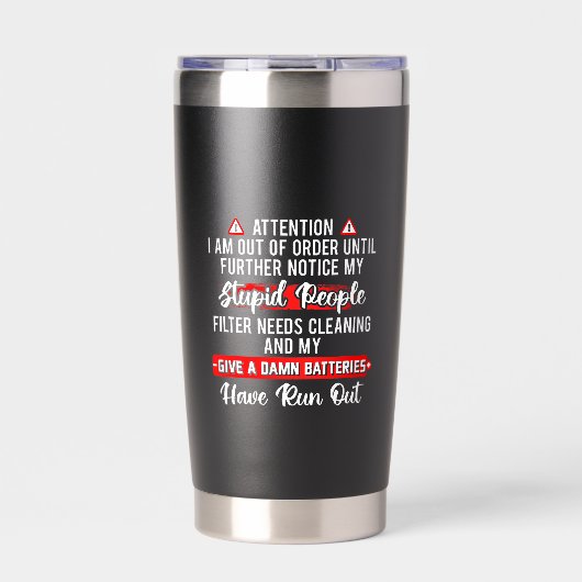 Let op, ik ben defect - sarcastisch grappig cadeau geïsoleerde drinkbeker (Voorkant)