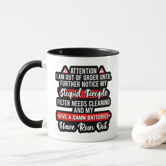 Let op, ik ben defect - Sarcastisch grappig cadeau Mok (Met donut)