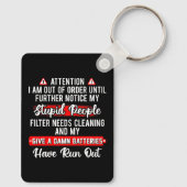 Let op, ik ben defect - Sarcastisch grappig cadeau Sleutelhanger (Achterkant)