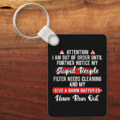 Let op, ik ben defect - Sarcastisch grappig cadeau Sleutelhanger (Voorkant)