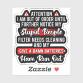 Let op, ik ben defect - Sarcastisch grappig cadeau Sticker (Vel)