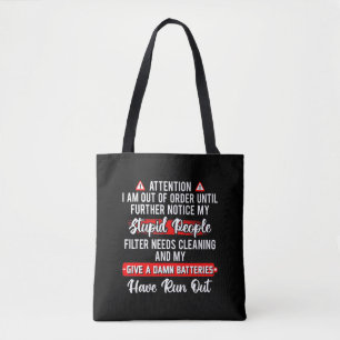 Let op, ik ben defect - sarcastisch grappig cadeau tote bag