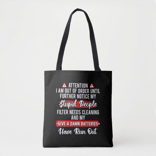 Let op, ik ben defect - sarcastisch grappig cadeau tote bag (Voorkant)