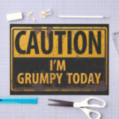 LET OP: Ik ben Grumpy Vandaag - Metaal Gevaar Teke Tissuepapier (Craft)