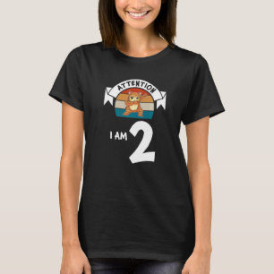 Let op: Ik ben twee kat 2e verjaardag jongen van d T-shirt