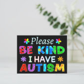 Let op: ik heb AUTISM Briefkaart (Staand voorkant)