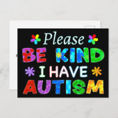 Let op: ik heb AUTISM Briefkaart (Voorkant / Achterkant)