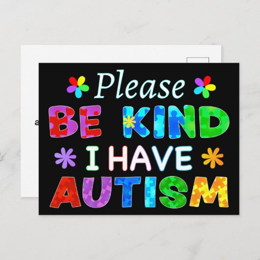 Let op: ik heb AUTISM Briefkaart (Voorkant / Achterkant)