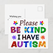 Let op: ik heb AUTISM Briefkaart (Voorkant / Achterkant)