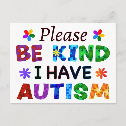 Let op: ik heb AUTISM Briefkaart (Voorkant)