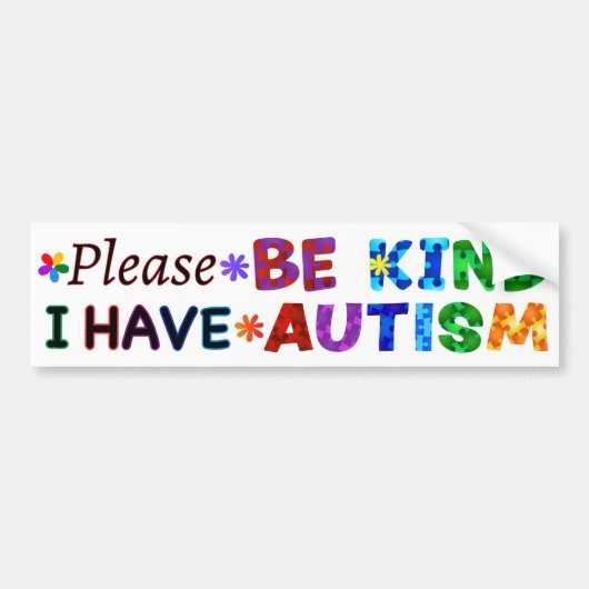 Let op: ik heb AUTISM Bumpersticker (Voorkant)