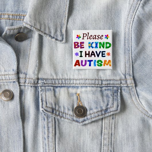 Let op: ik heb AUTISM Vierkante Button 5,1 Cm (In situ)