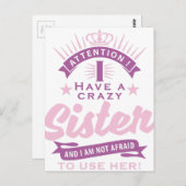 let op ik heb een gekke zus briefkaart (Voorkant / Achterkant)