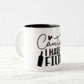 Let op: ik heb geen filter tweekleurige koffiemok (Voorkant links)