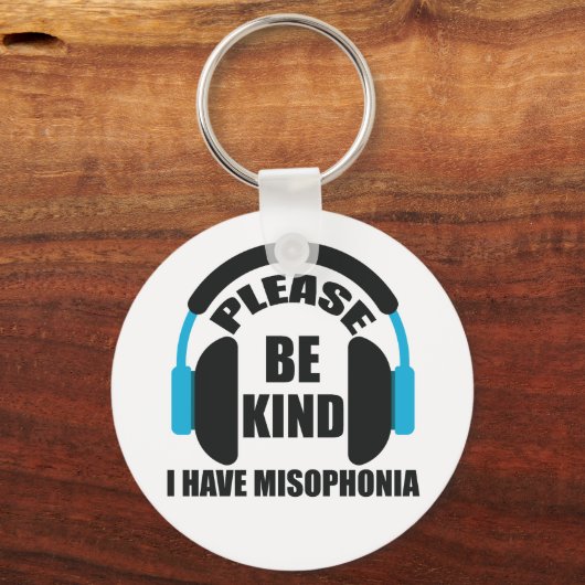 Let op: ik heb misophonia bewustzijn sleutelhanger (Voorkant)