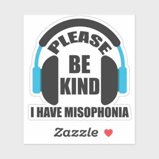 Let op: ik heb misophonia bewustzijn sticker (Vel)