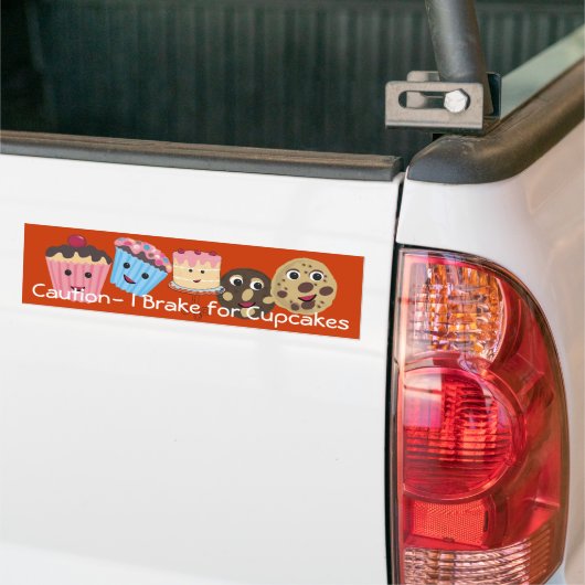 Let op Ik rem voor Cupcake Bumpersticker (Op Truck)