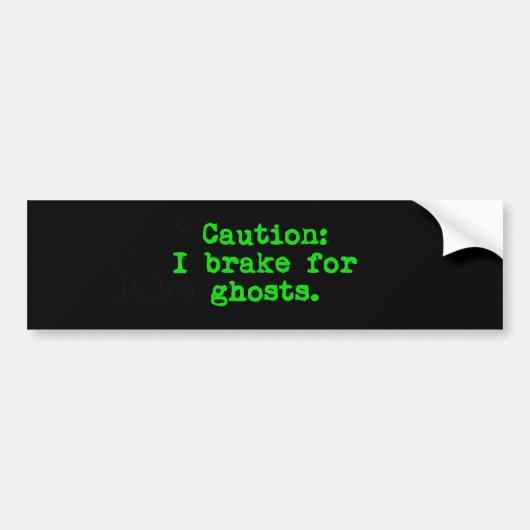 Let op: Ik rem voor geesten Bumpersticker (Voorkant)