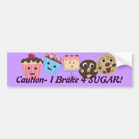 Let op Ik rem voor SUIKER! Bumpersticker (Voorkant)