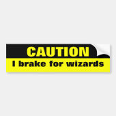 Let op, ik rem voor wizards bumpersticker (Voorkant)