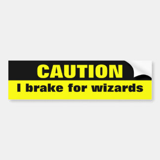 Let op, ik rem voor wizards bumpersticker