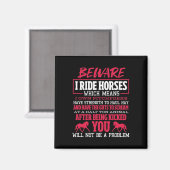 Let op: ik Ride Horse Riding Equestrian Magneet (Voorkant / Achterkant)