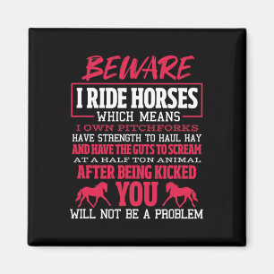 Let op: ik Ride Horse Riding Equestrian Magneet