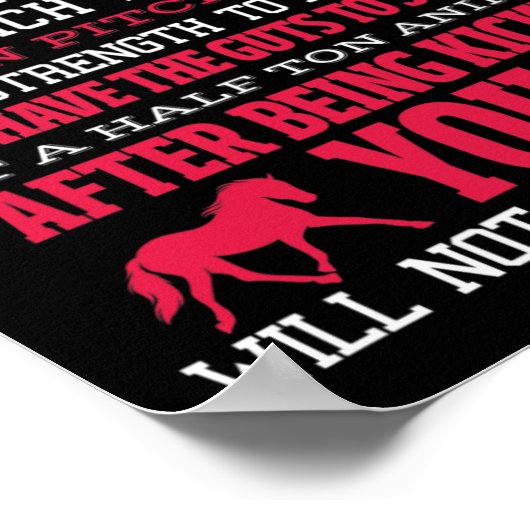 Let op: ik Ride Horse Riding Equestrian Poster (Hoek)