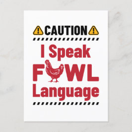 Let op: ik spreek over de Fowl Taal Chicken Farmer Briefkaart