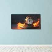 Let op in brand canvas afdruk (Insitu (Houten vloer))