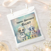 Let op Intergalactische Verjaardag Bedankzakje (Geknipt)