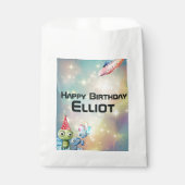 Let op Intergalactische Verjaardag Bedankzakje (Voorkant)