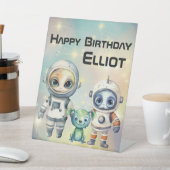 Let op Intergalactische Verjaardag Reclamebord Met Voetstuk (Insitu)