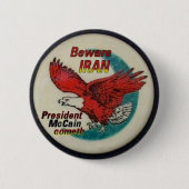 Let op Iran Button (Voorkant)