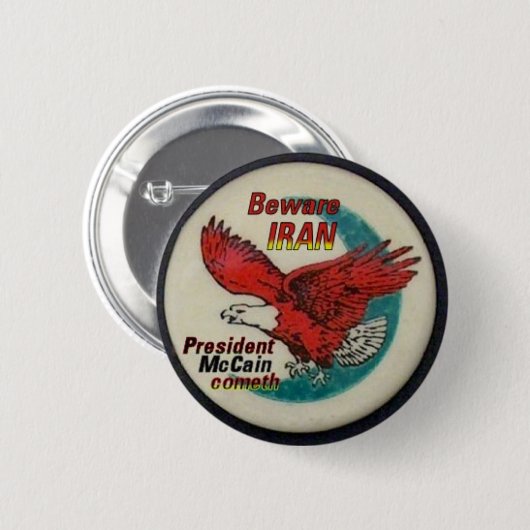 Let op Iran Button (Voorkant /achterkant)