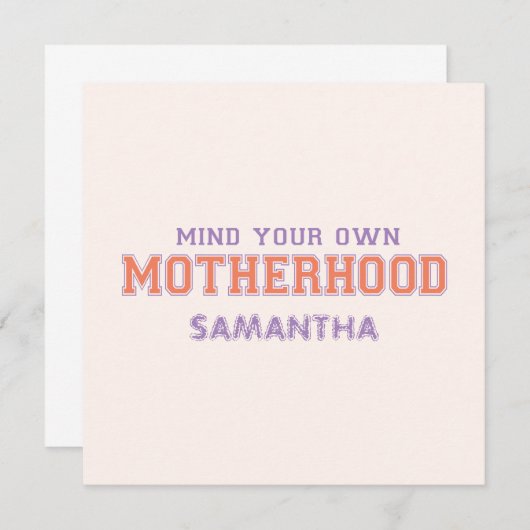 Let op je eigen moederschap (Voorkant / Achterkant)