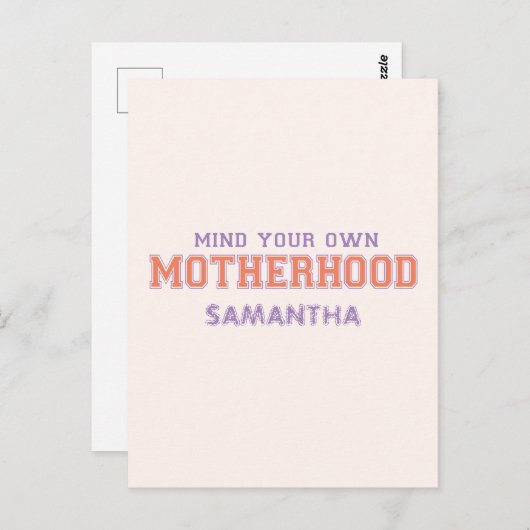 Let op je eigen moederschap briefkaart (Voorkant / Achterkant)