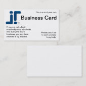 Let op je eigen visitekaartje (Voorkant / Achterkant)