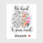 Let op je geest, wijsheid, geestelijke gezondheid sticker (Vel)