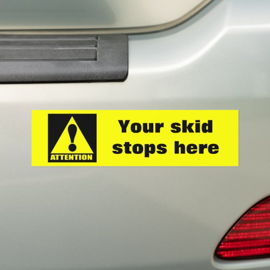 Let op, je huid stopt hier bumpersticker (Op auto)