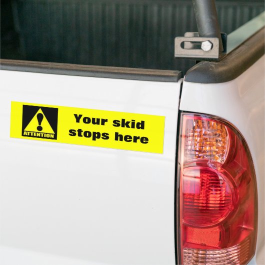 Let op, je huid stopt hier bumpersticker (Op Truck)
