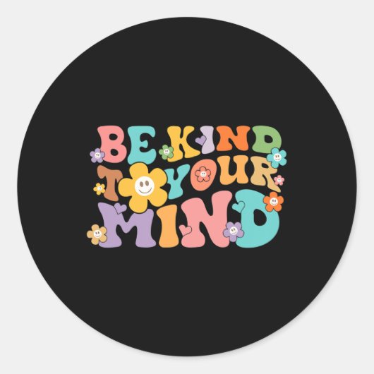 Let op je mentale bewustzijn ronde sticker (Voorkant)