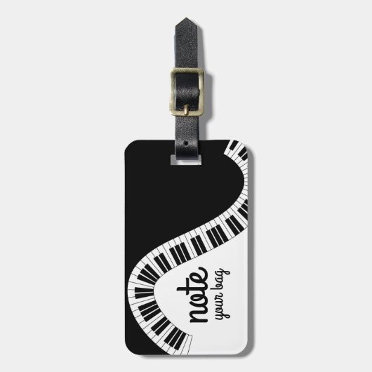 Let op je tas Musical Piano Keyboard Bagagelabel (Voorkant verticaal)