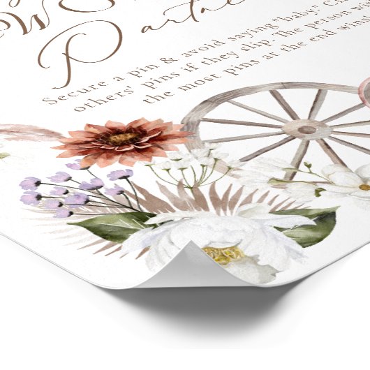 Let op je woorden Partner Wild Western Baby shower Poster (Hoek)