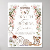 Let op je woorden Partner Wild Western Baby shower Poster (Voorkant)